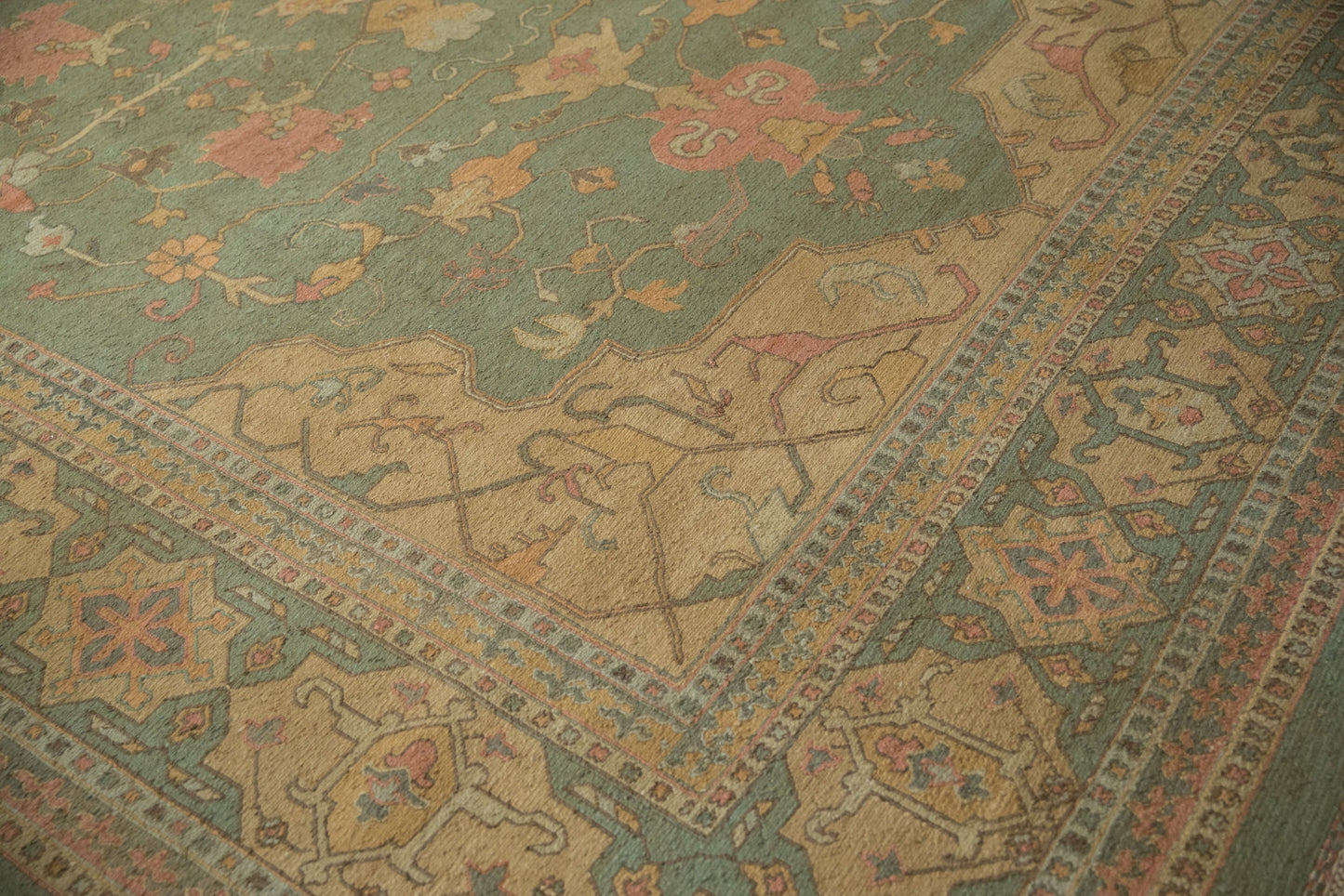 10x13.5 New Tea Washed Indian Soumac Design Carpet