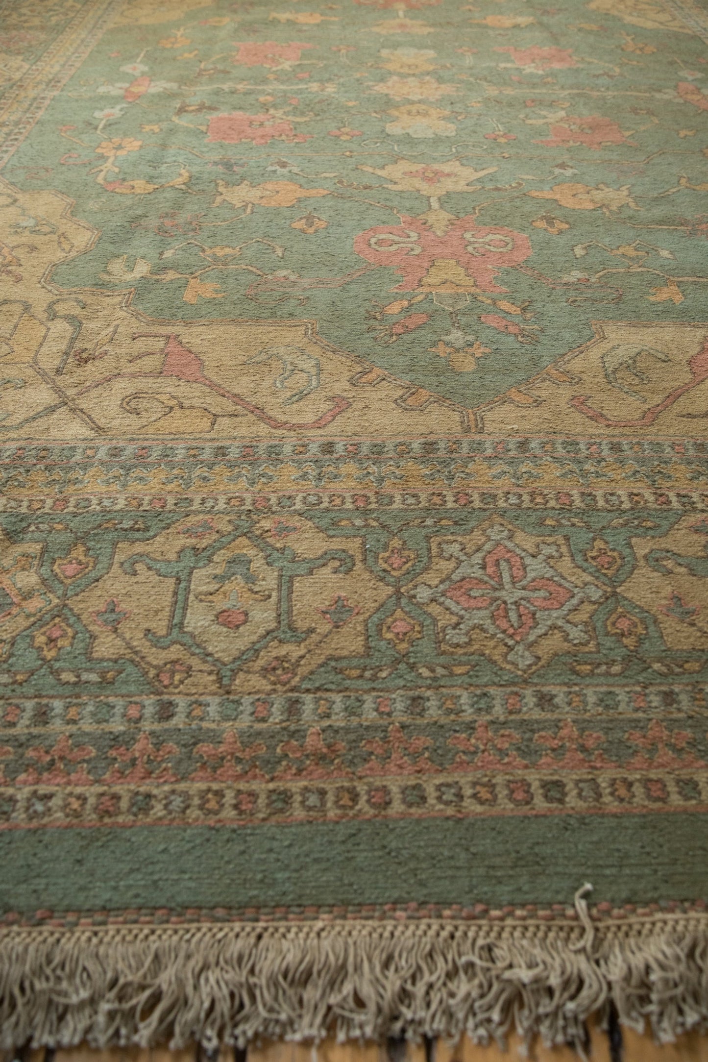 10x13.5 New Tea Washed Indian Soumac Design Carpet