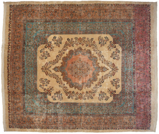 13.5x16 Vintage Fine Kerman Carpet