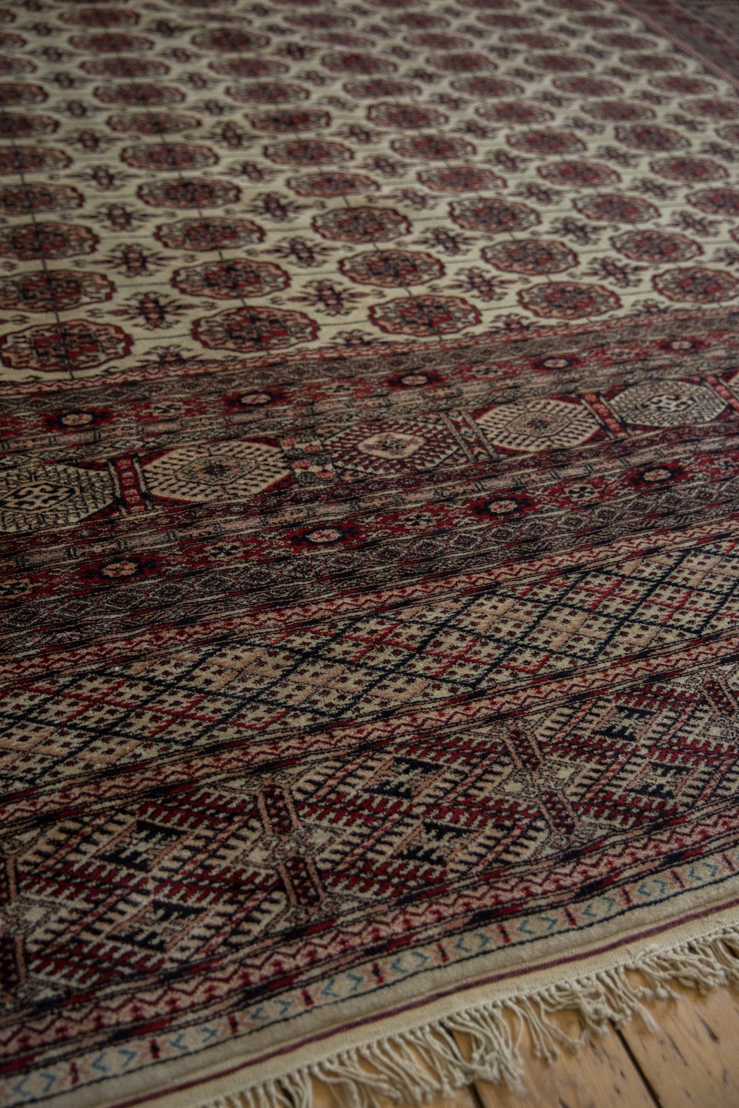 12.5x12.5 Vintage Fine Pakistani Bokhara Design Square Carpet