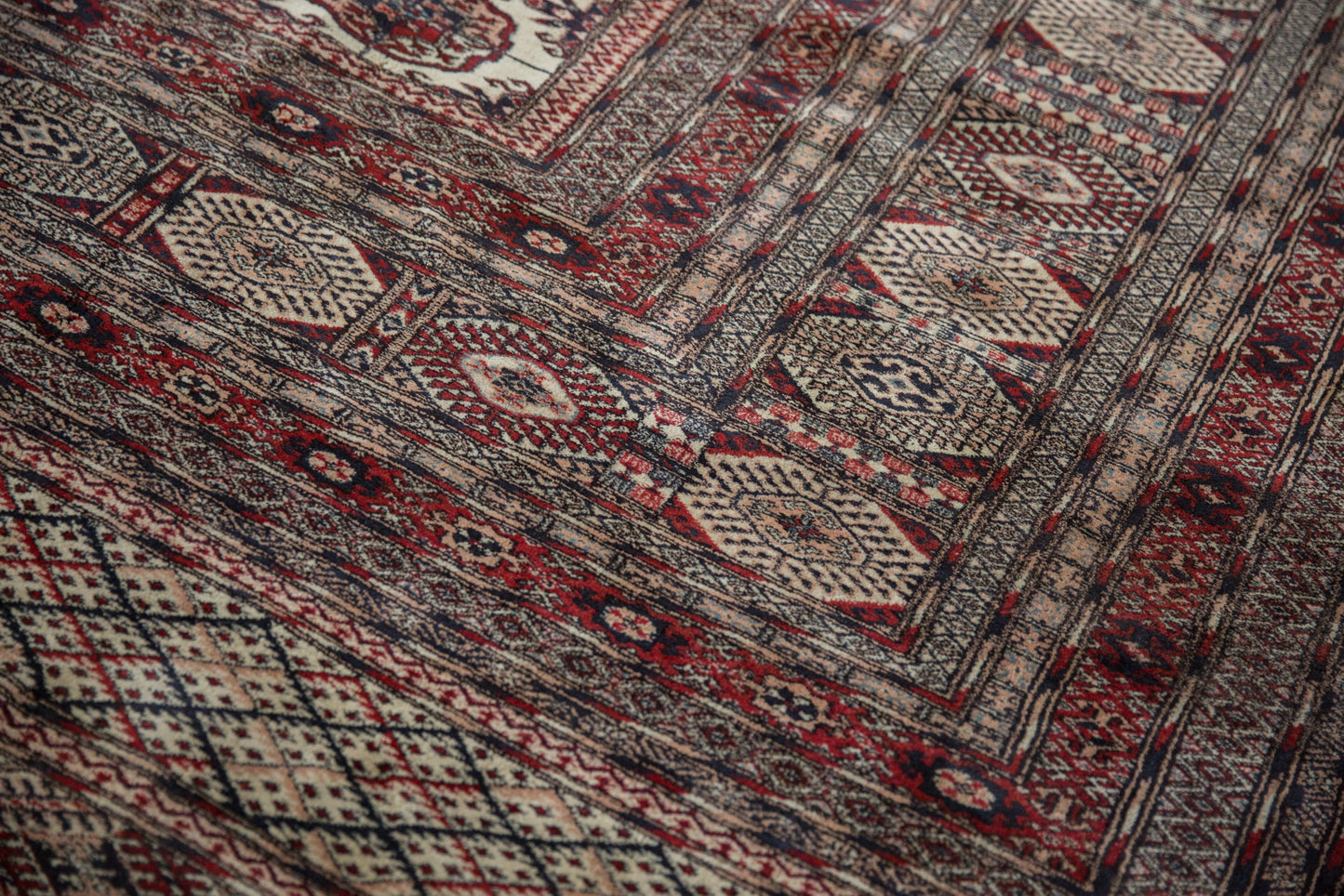 12.5x12.5 Vintage Fine Pakistani Bokhara Design Square Carpet