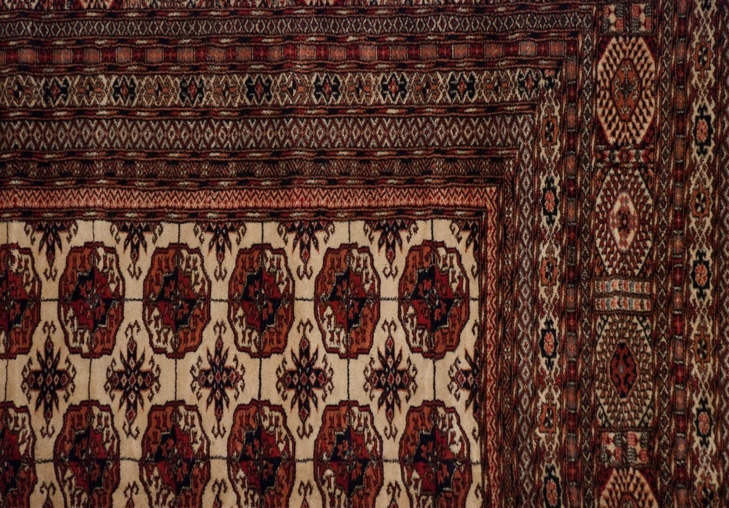14.5x16.5 Vintage Fine Pakistani Bokhara Design Carpet