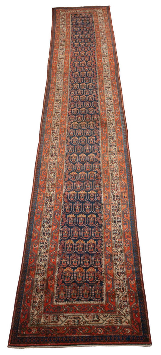3.5x20.5 Vintage Hamadan Rug Runner