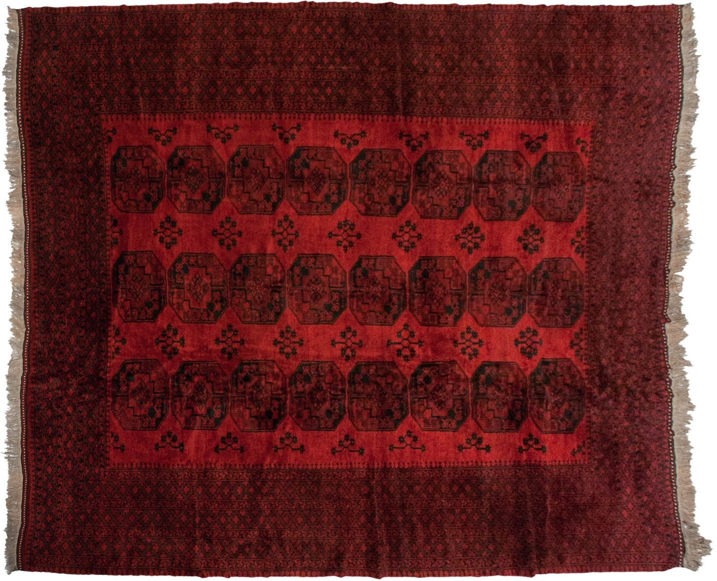 11.5x14 Vintage Afghani Ersari Design Carpet
