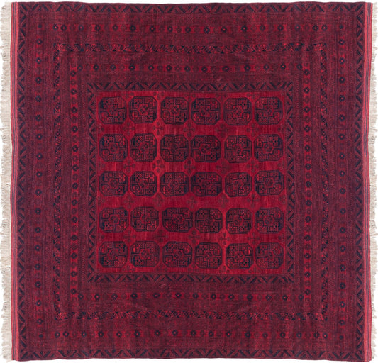 15x15 Vintage Afghani Ersari Design Square Carpet