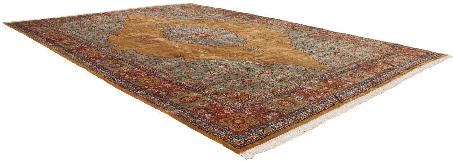 16x22 Vintage Tabriz Design Carpet