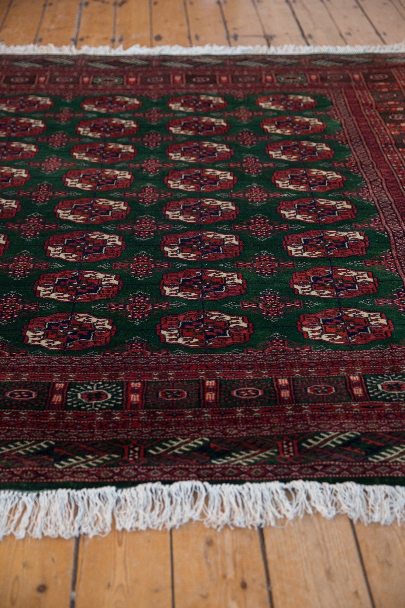 6x6.5 Vintage Fine Pakistani Bokhara Design Square Carpet