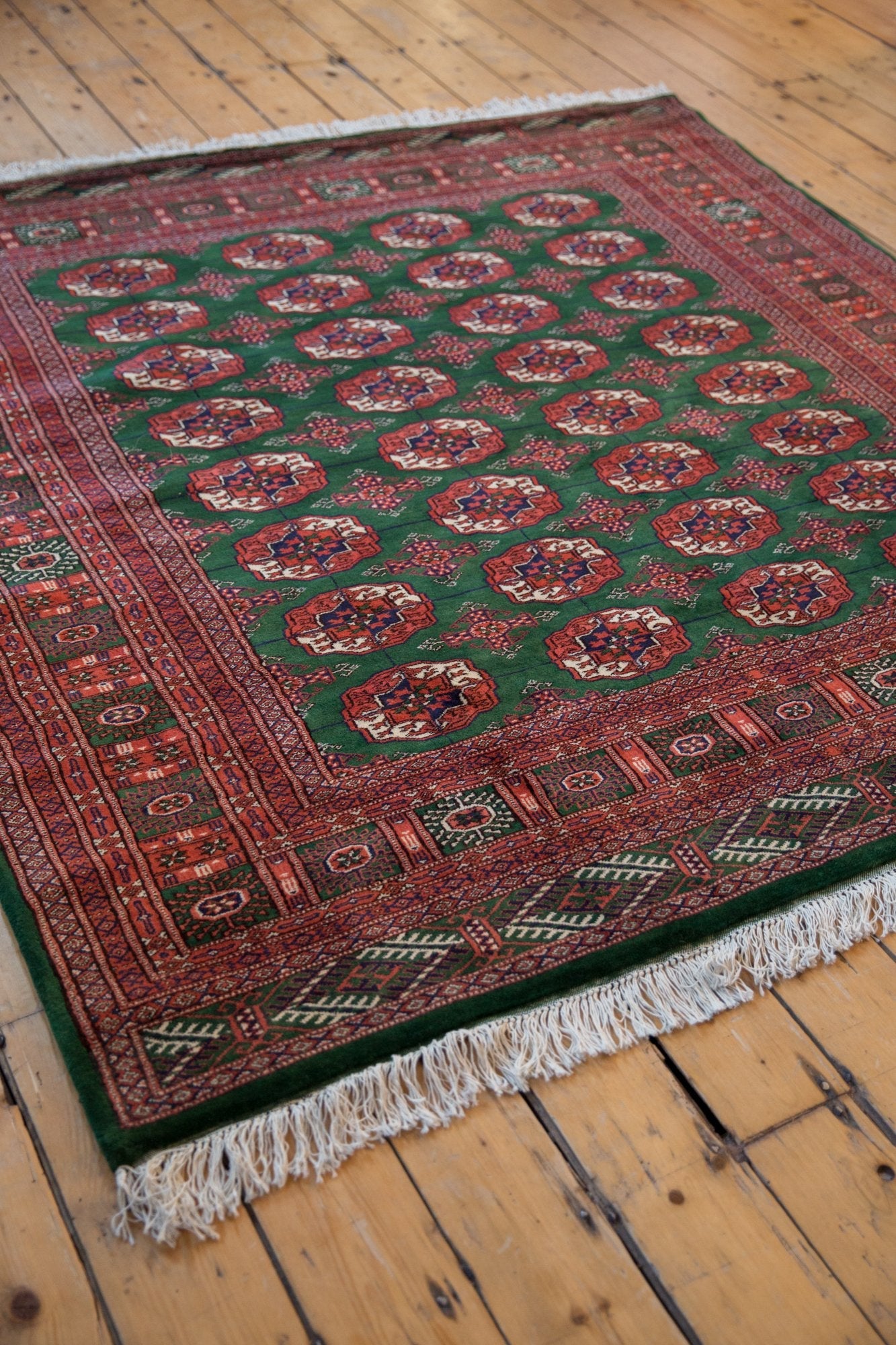 6x6.5 Vintage Fine Pakistani Bokhara Design Square Carpet