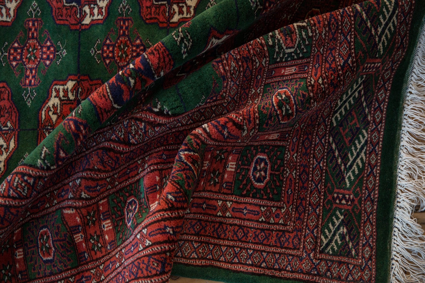 6x6.5 Vintage Fine Pakistani Bokhara Design Square Carpet