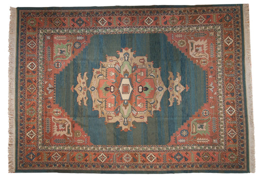 10x13.5 Vintage Serapi Indian Soumac Design Carpet