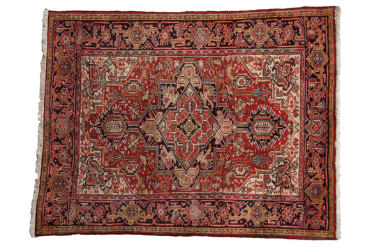 5x6 Vintage Heriz Square Rug