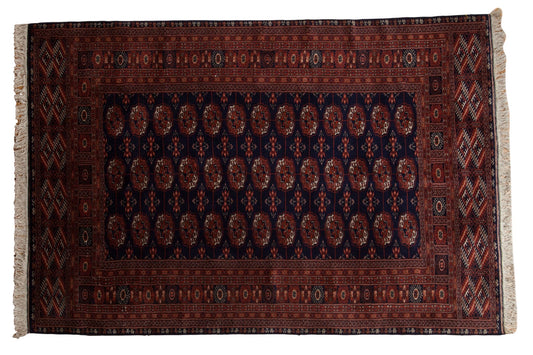 5.5x8 Vintage Fine Pakistani Bokhara Design Carpet