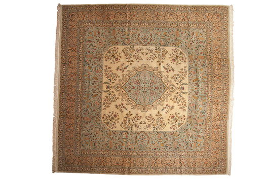 12x12 Vintage Bulgarian Kerman Design Square Carpet