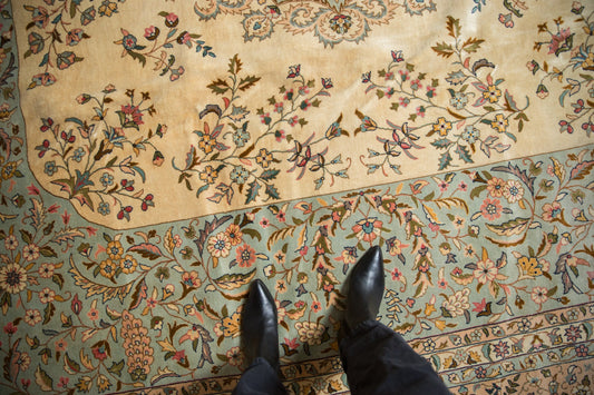 12x12 Vintage Bulgarian Kerman Design Square Carpet