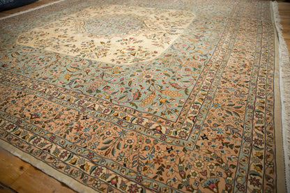 12x12 Vintage Bulgarian Kerman Design Square Carpet