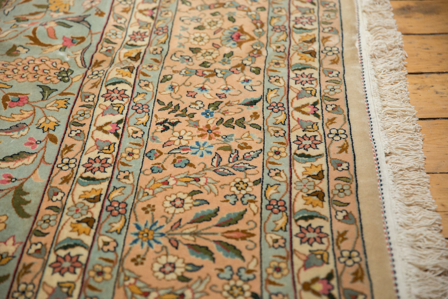 12x12 Vintage Bulgarian Kerman Design Square Carpet