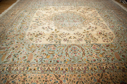12x12 Vintage Bulgarian Kerman Design Square Carpet