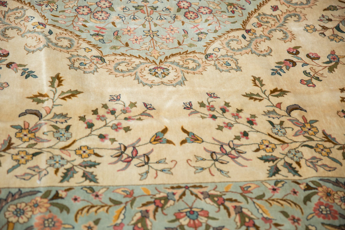 12x12 Vintage Bulgarian Kerman Design Square Carpet