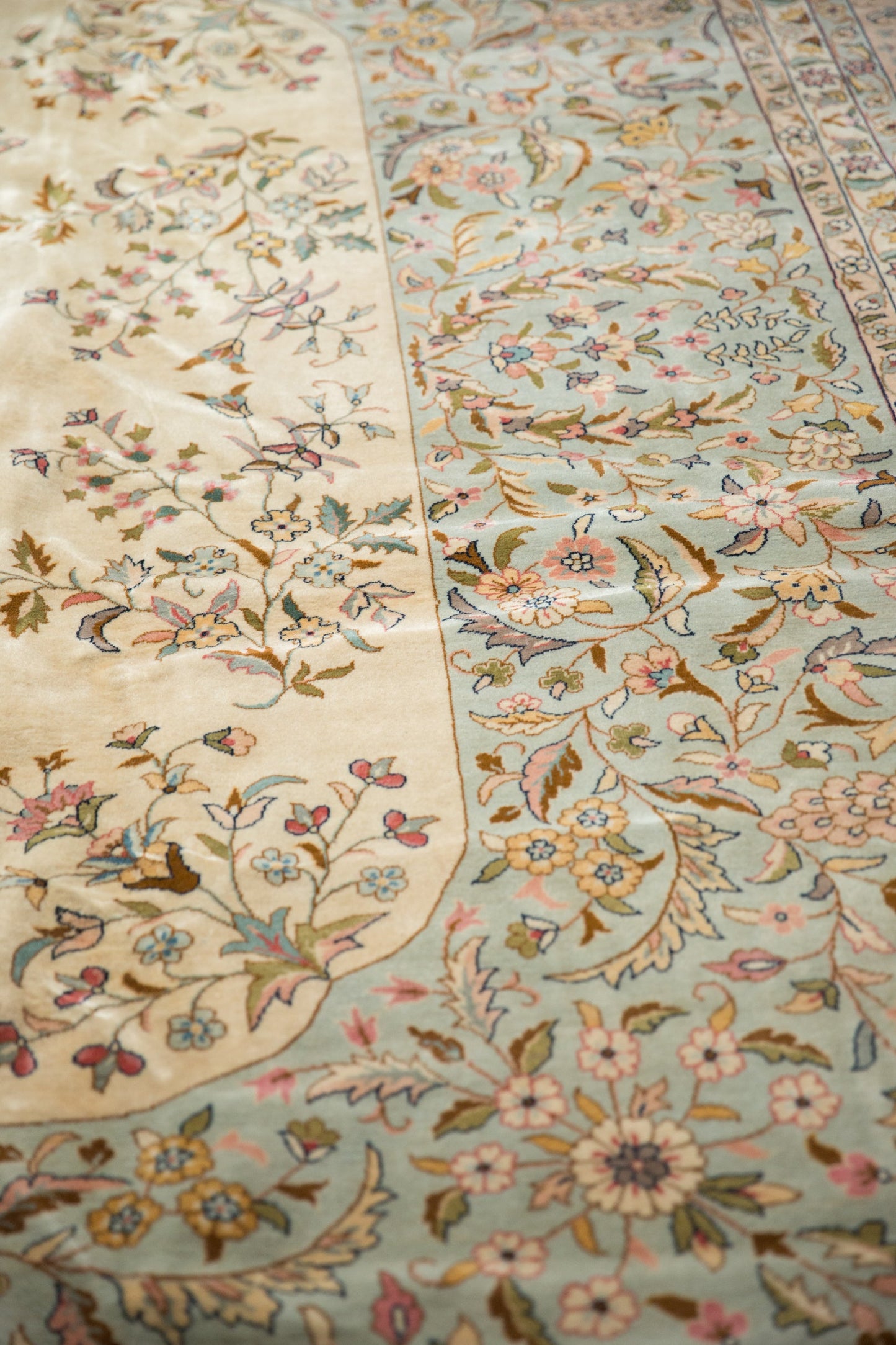 12x12 Vintage Bulgarian Kerman Design Square Carpet