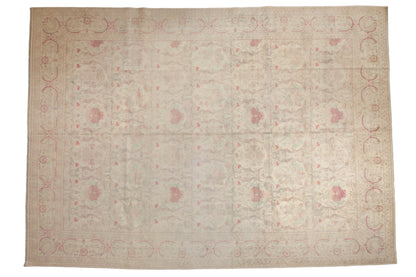 10x14 Vintage Distressed Bulgarian Kerman Design Carpet