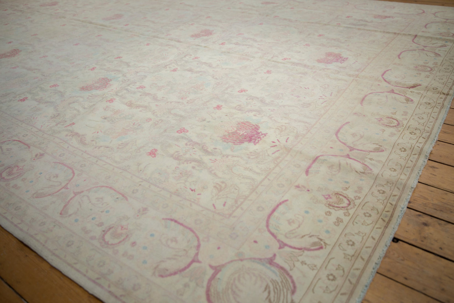 10x14 Vintage Distressed Bulgarian Kerman Design Carpet