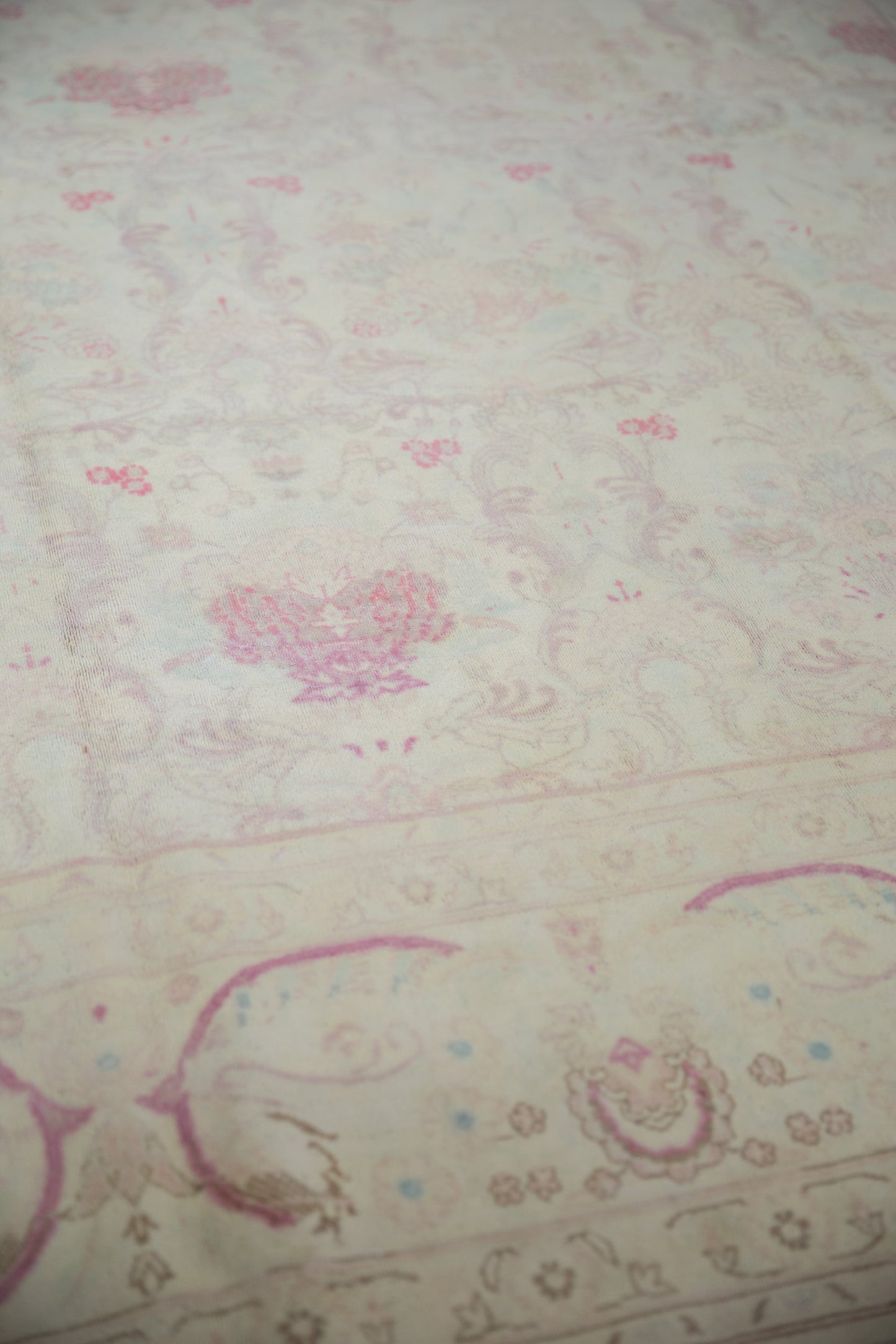 10x14 Vintage Distressed Bulgarian Kerman Design Carpet