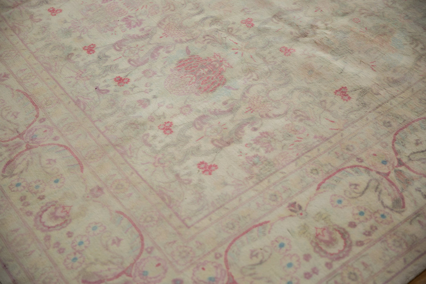 10x14 Vintage Distressed Bulgarian Kerman Design Carpet