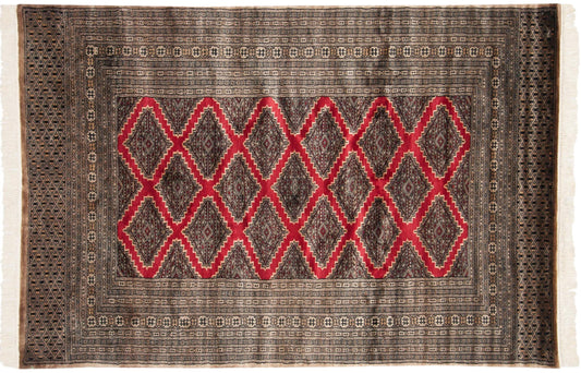 4x6 Vintage Fine Pakistani Turkmen Design Rug