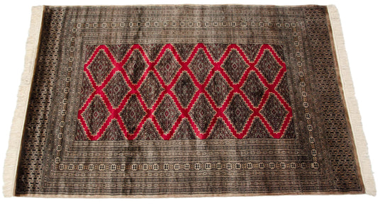 4x6 Vintage Fine Pakistani Turkmen Design Rug