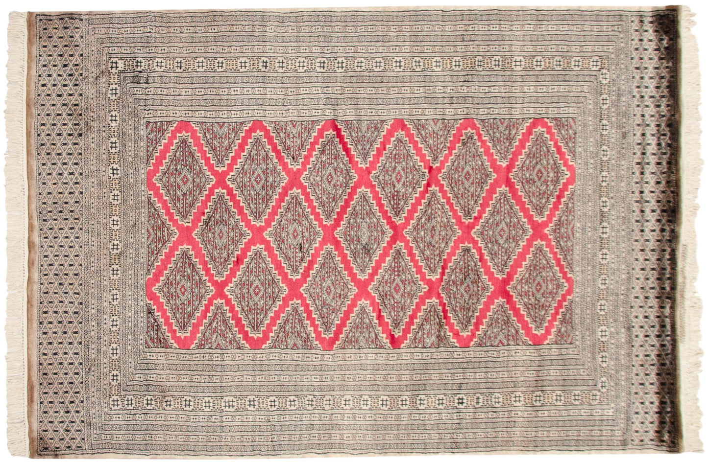 4x6 Vintage Fine Pakistani Turkmen Design Rug