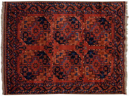 3.5x5 Vintage Pakistani Ersari Design Rug