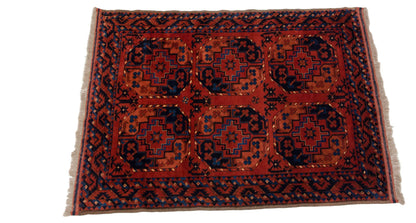 3.5x5 Vintage Pakistani Ersari Design Rug