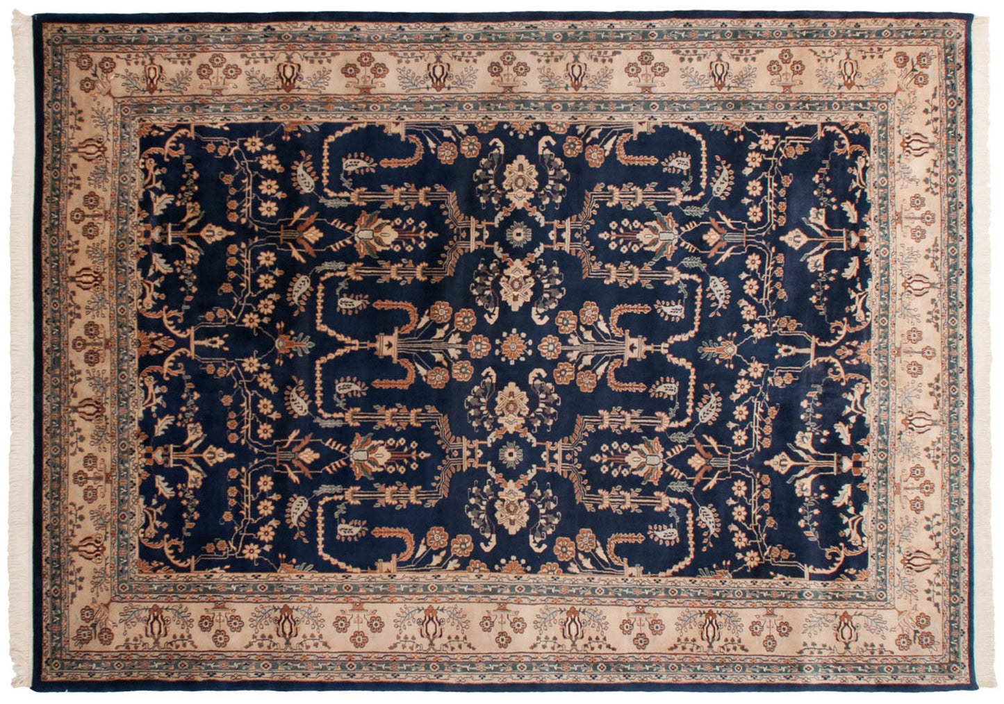 10x14 Vintage Indian Mohajeran Sarouk Design Carpet