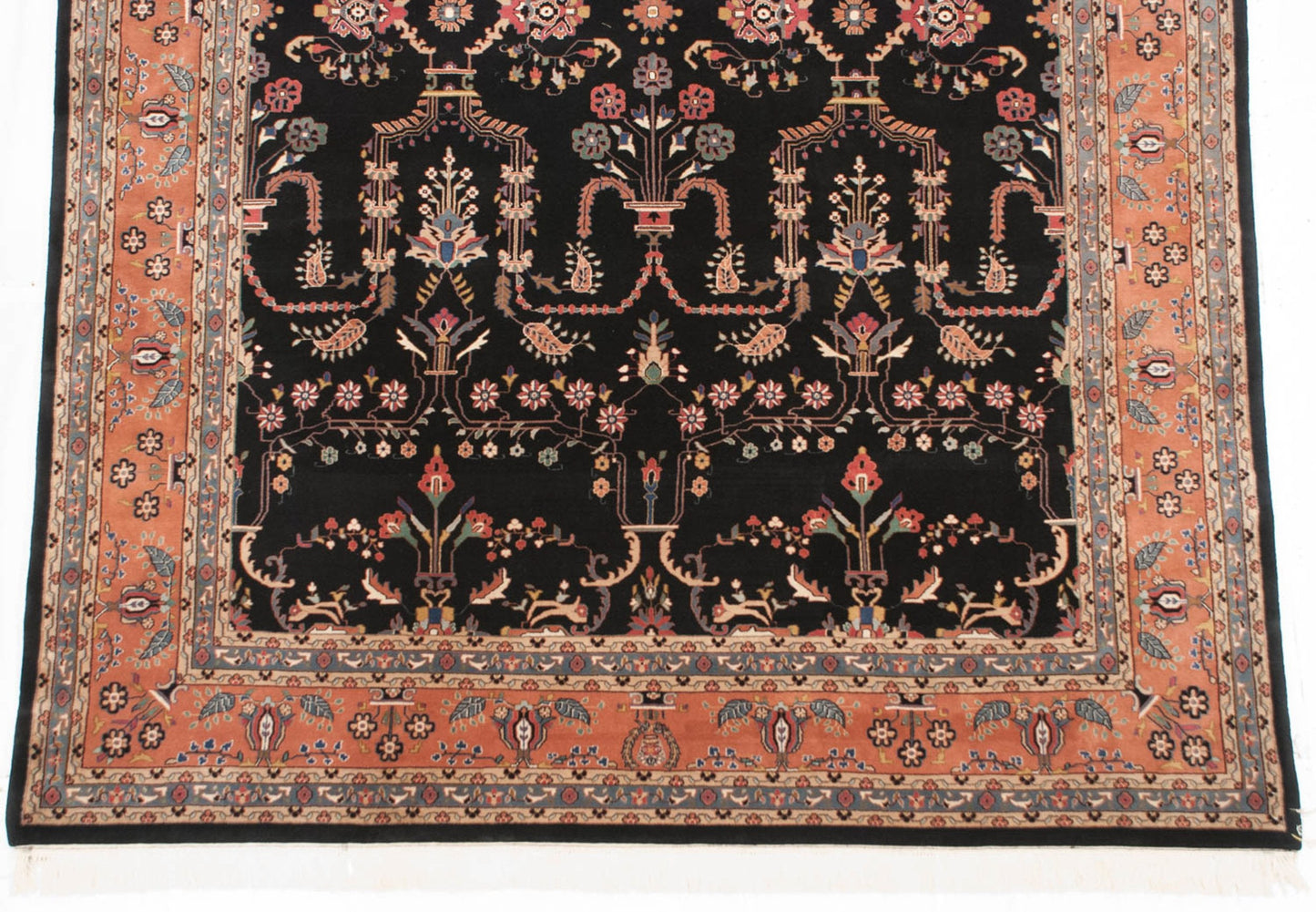 10x13.5 Vintage Indian Mohajeran Sarouk Design Carpet