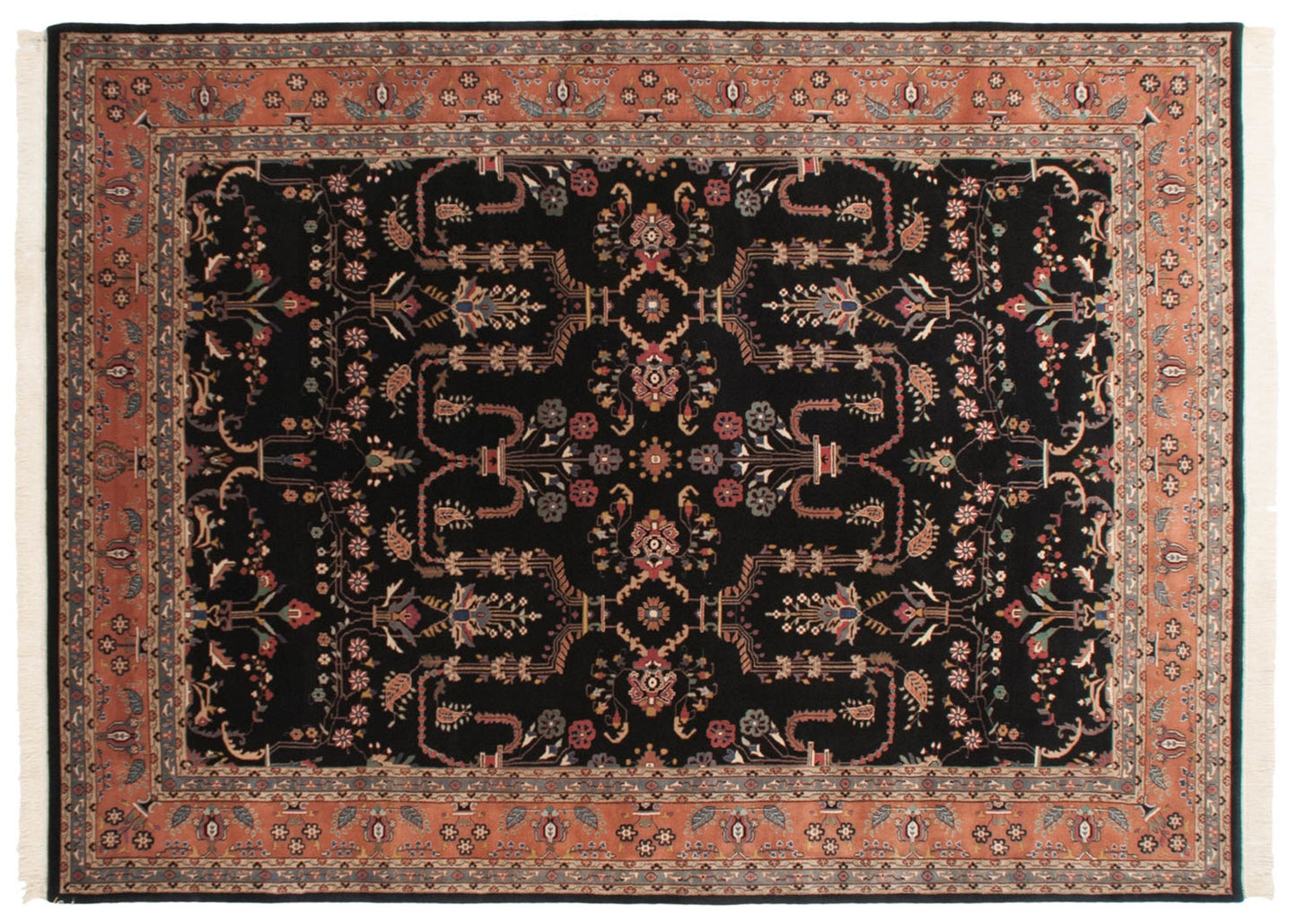 10x13.5 Vintage Indian Mohajeran Sarouk Design Carpet