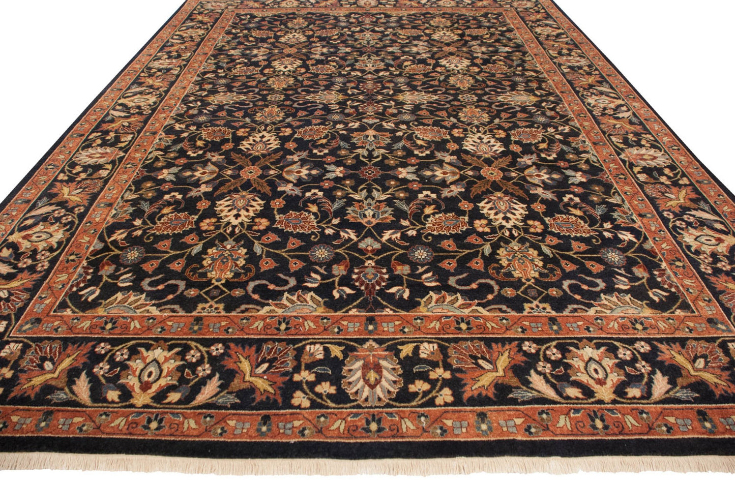 10x14 Vintage Indian Yezd Design Carpet