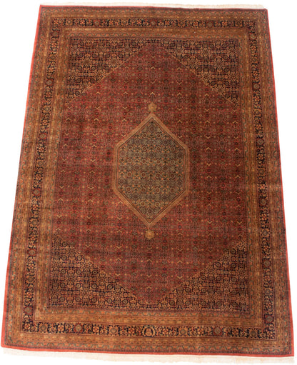 10x14 Vintage Tea Washed Indian Bijar Design Carpet