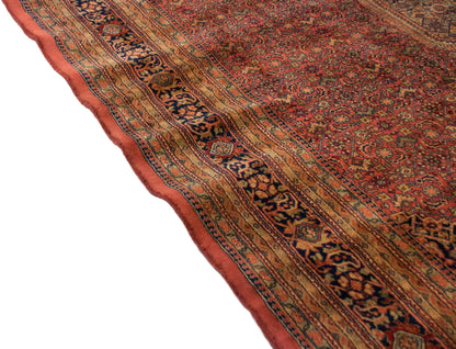 10x14 Vintage Tea Washed Indian Bijar Design Carpet