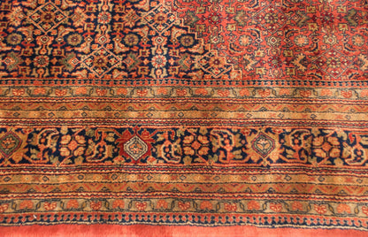 10x14 Vintage Tea Washed Indian Bijar Design Carpet