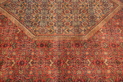 10x14 Vintage Tea Washed Indian Bijar Design Carpet