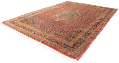 10x14 Vintage Tea Washed Indian Bijar Design Carpet