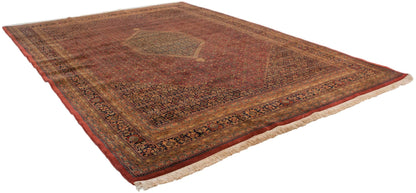 10x14 Vintage Tea Washed Indian Bijar Design Carpet