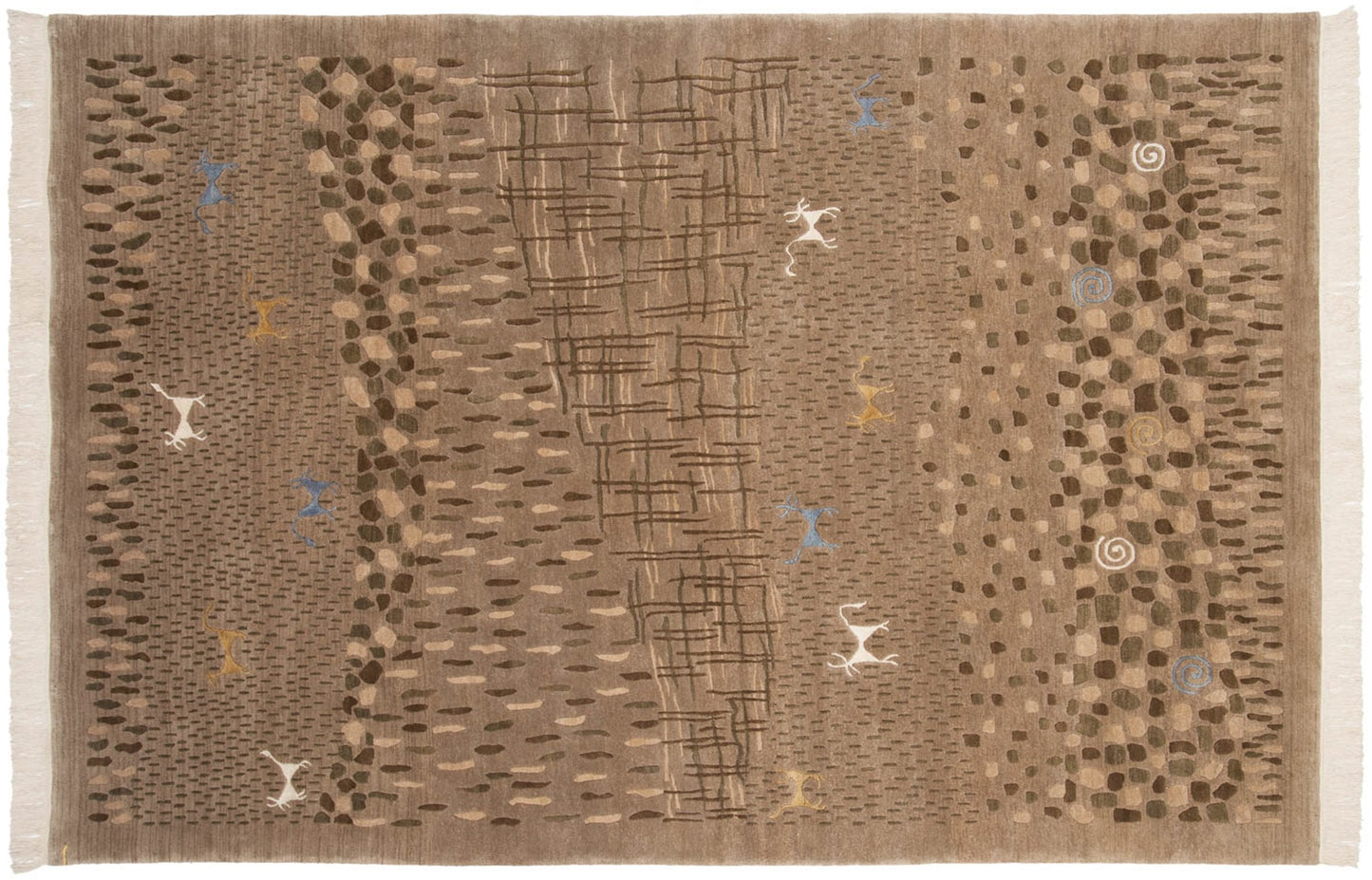 6x9 New Indian Folk Art Design Carpet