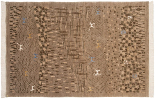 6x9 New Indian Folk Art Design Carpet