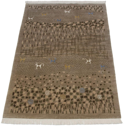 6x9 New Indian Folk Art Design Carpet