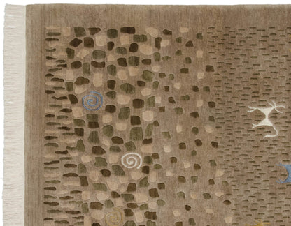 6x9 New Indian Folk Art Design Carpet