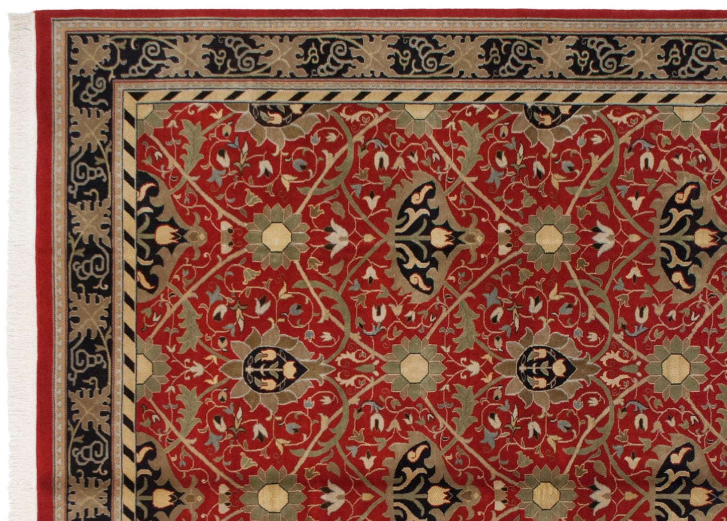 10x14 Vintage Indian William Morris Design Carpet