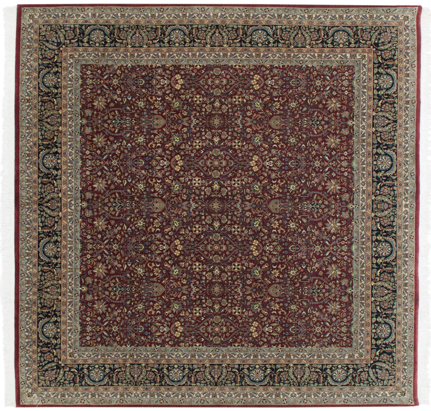 10x10 New Indian Tabriz Design Square Carpet