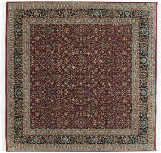 10x10 New Indian Tabriz Design Square Carpet