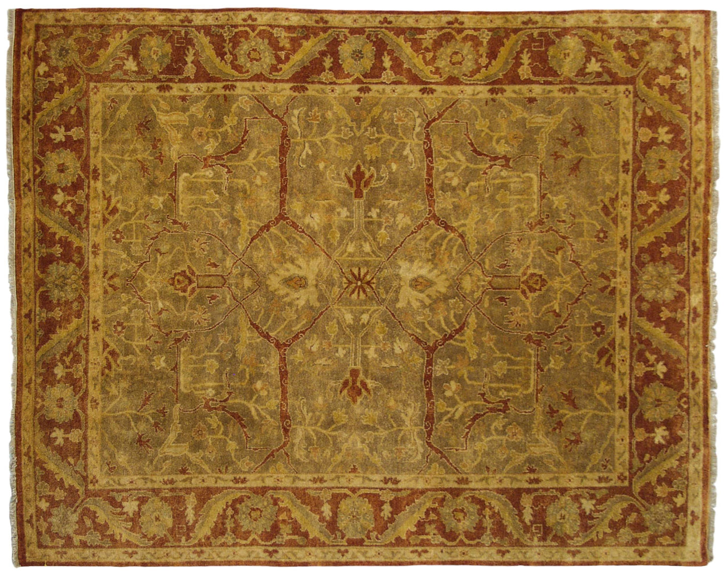 8x10 New Gold Wash Indian Oushak Design Carpet